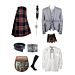 Black Stewart Tartan Argyll Kilt Outfit Set