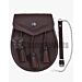 Red And Black Tassel Leather Sporran