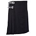 Plain Black Tartan Kilt