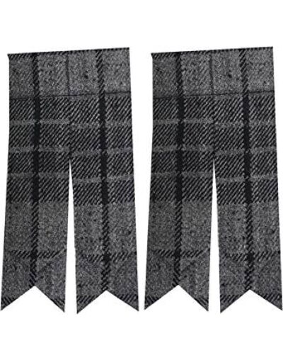 Gray Tartan Kilt Socks Flashes