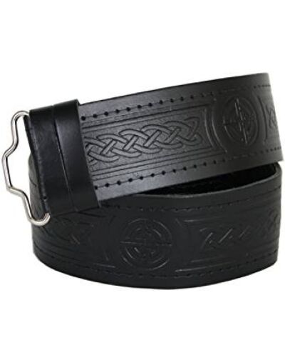 Embossed Leather Kilt Belt