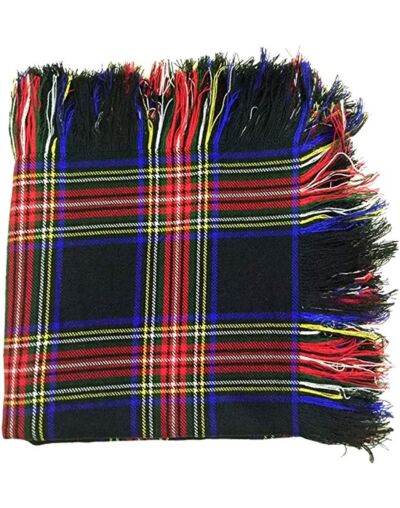 Scottish Black Stewart Tartan Kilt Fly Plaid