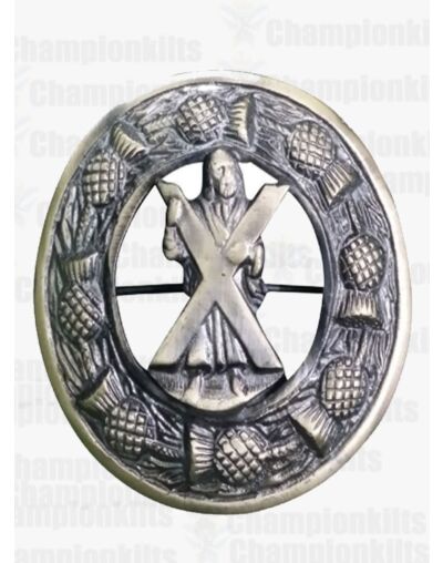 Antique Saint Andrew Fly Plaid Brooch