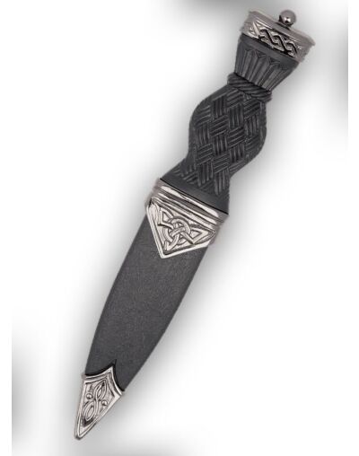 Black Chrome Pop Top Celtic Design Sgian Dubh knife