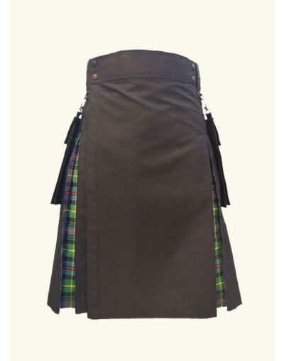 Black Cotton Johnston Tartan Hybrid Utility Kilt