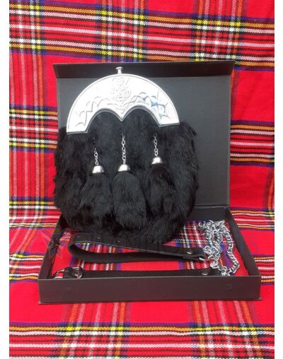 Black Rabbit Fur Full Dress Sporran