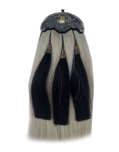 Body Cantle Antique White Horse Hair Sporran