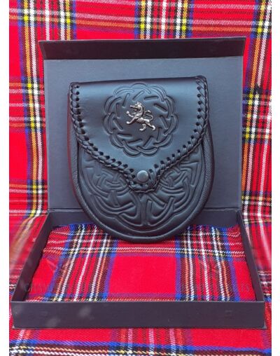 Celtic Embossed Leather Sporran
