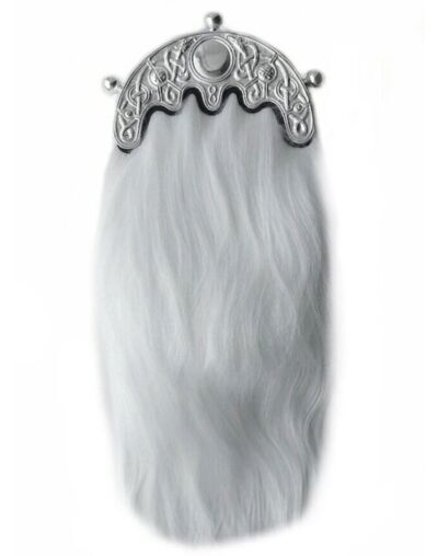 Chrome Cantle White Horse Hair Sporran