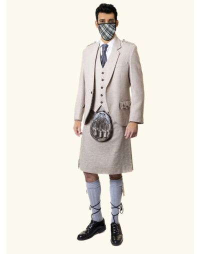 Custom Made Wedding White Argyll Kilt Outfit For Men