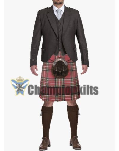Weathered Royal Stewart Kilt Outfit For Men