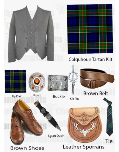 Grey Argyle Jacket Kilt Outfit Deal