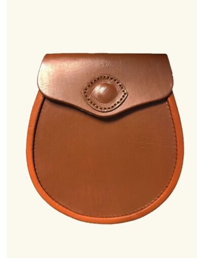 Handmade Eye Style Tan Leather Sporran