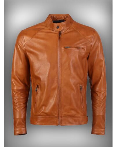 Caramel Tan Leather Jacket For Men
