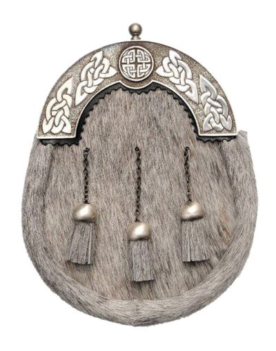 Natural Calfskin Grey Antique Cantle Sporran