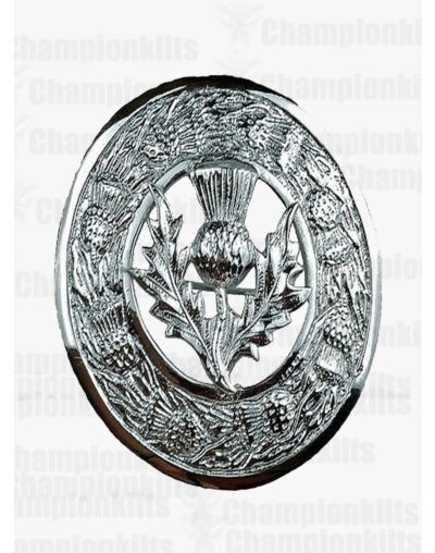 Thistle Chrome Silver Fly Plaid Brooch