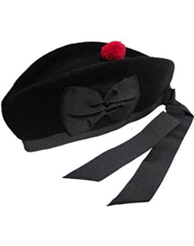 Black Bagpipe Scottish Glengarry Hat