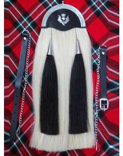 White Horse Hair Thistle Badge Sporran