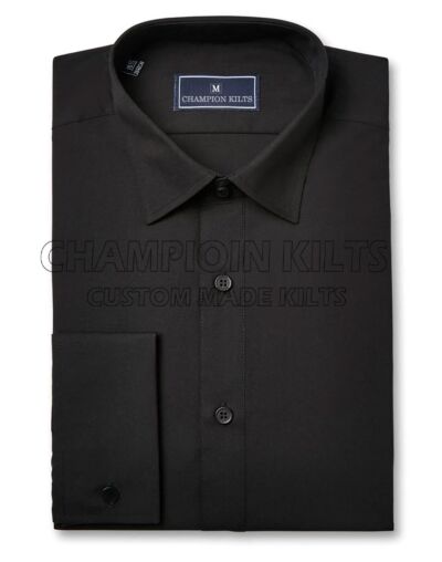 Wing Collar Black Kilt Outfit Shirt