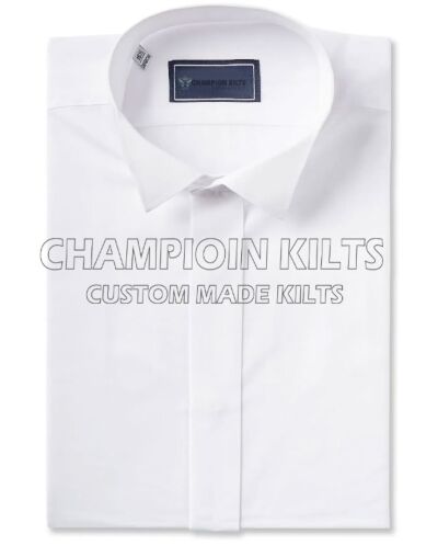 Wing Collar White Kilt Outfit Shirt